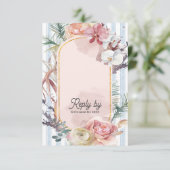 Tropical Orchid QR Code Destination Wedding RSVP (Debout devant)