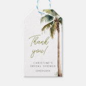 Tropical Palm and Beach Vrijgezellenfeest dank u Cadeaulabel (Voorkant)