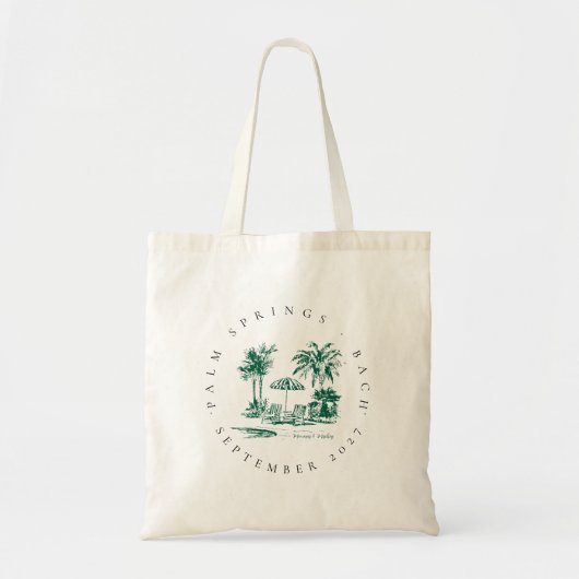 Tropical Palm Bachelorette | Custom Destination  Tote Bag (Voorkant)