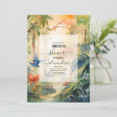 Tropical Palm Beach Boho Vrijgezellenfeest Kaart (Staand voorkant)