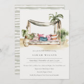 Tropical Palm Beach Cabana Baby shower Invitation (Devant / Derrière)