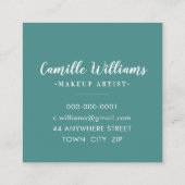 TROPICAL PALM BLAADJES waterverf botanisch Vierkante Visitekaartje (Achterkant)