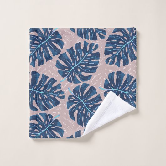 Tropical Palm Blue Grey (Gant de toilette)