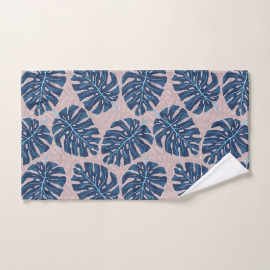 Tropical Palm Blue Grey (Serviette à main)