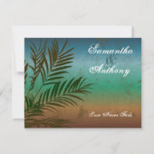Tropical Palm Branch Beach Wedding Invitation (Devant)
