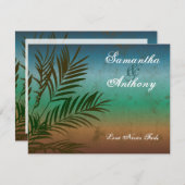 Tropical Palm Branch Beach Wedding Invitation (Devant / Derrière)