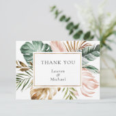 Tropical Palm Feuille Cartes de remerciements (Debout devant)