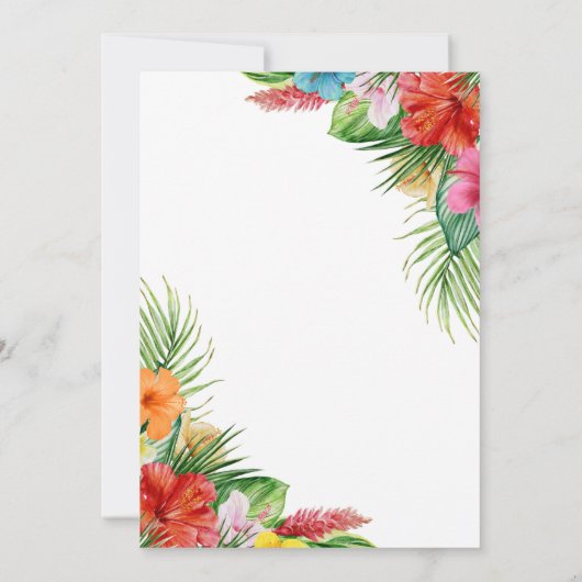 Tropical Palm Feuille Faire-part de mariage | Été (Dos)