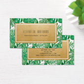 Tropical Palm Feuille Gold Stylist Carte de visite (Bureau)