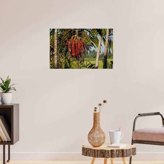 Tropical Palm Fruit Island Landscape Poster Print (Salon 3)