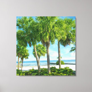 Tropical Palm Garden Wall Art Coastal Decor Canvas Afdruk