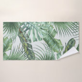 Tropical palm leaves, monstera, banana leaf, jeune (Serviette de bain)