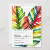 Tropical Palm Leaves Retirement Party Invitation (Devant)