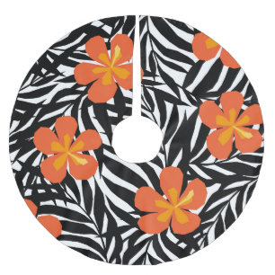 Tropical palm leaves, vintage applique style. kerstboom rok