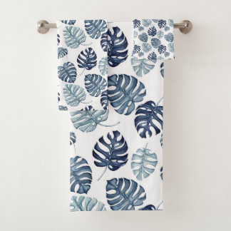 Tropical Palm Navy Blue Gold
