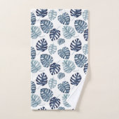 Tropical Palm Navy Blue Gold (Serviette à main)