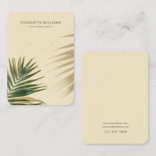 Tropical Palm Shadow Jewelry Display Kaart Visitekaartje