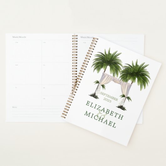 Tropical Palm Tree Chuppah Elégant Mariage moderne (Devant avec enveloppe)