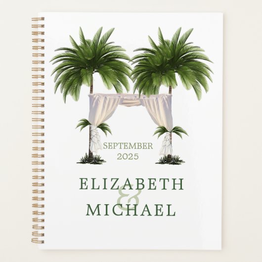 Tropical Palm Tree Chuppah Elégant Mariage moderne (Devant)