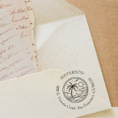 Tropical Palm Tree Custom Retour Adres Zelfinktende Stempel