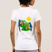 Tropical Palm Tree Hyacinth Macaw Art Tee Shirt (Achterkant)