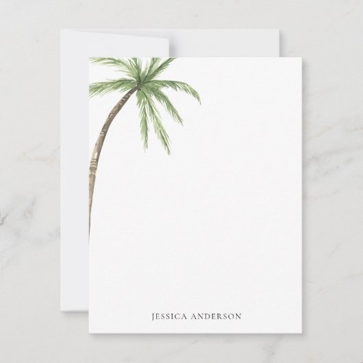 Tropical Palm Tree Personalized Bedankkaart (Voorkant)