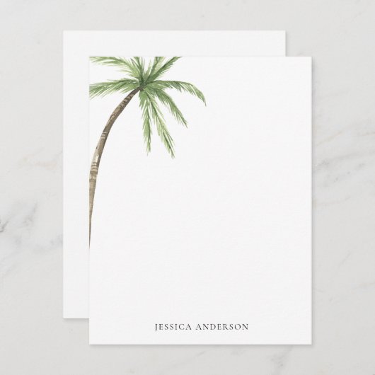 Tropical Palm Tree Personalized Bedankkaart (Voorkant / Achterkant)