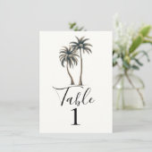 Tropical Palm Tree Rustic Mariage Numéro de table (Debout devant)