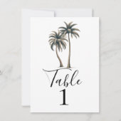 Tropical Palm Tree Rustic Mariage Numéro de table (Dos)