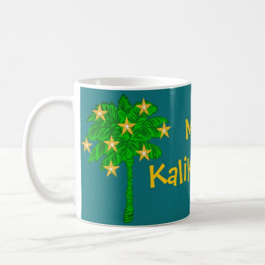 Tropical Palm Tree Stars Personalized Koffiemok (Links)