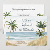 Tropical Palm Trees Beach Scene Nieuw Adres (Voorkant / Achterkant)