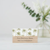 Tropical Palm Trees Cream Business name website Visitekaartje (Staand voorkant)