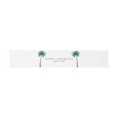 Tropical Palm Trees Minimal Beach Wedding Uitnodigingen Wikkel (Vlak)