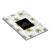 Tropical Palm Trees Mint Black Hello Beautiful Notitieboek (Rechterzijde)