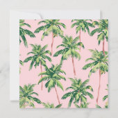 Tropical Palm Trees on Pink Monogram Notitiekaartje (Achterkant)