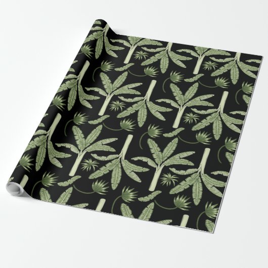 Tropical palm trees seamless pattern cadeaupapier (Uitgerold)
