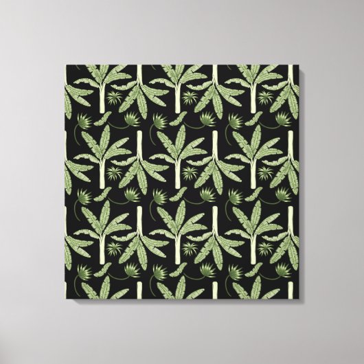 Tropical palm trees seamless pattern canvas afdruk (Voorkant)