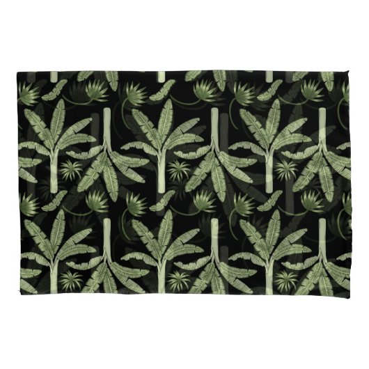 Tropical palm trees seamless pattern kussensloop (Voorkant-Links)