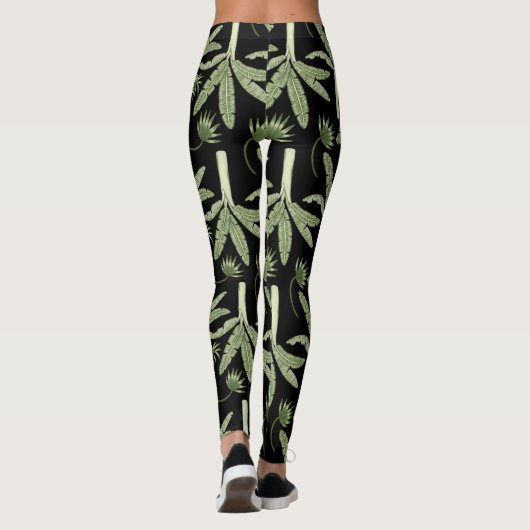 Tropical palm trees seamless pattern leggings (Achterkant)