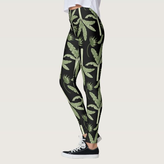 Tropical palm trees seamless pattern leggings (Links)