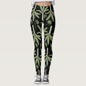 Tropical palm trees seamless pattern leggings (Voorkant)