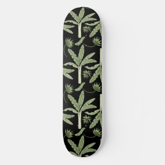 Tropical palm trees seamless pattern skateboard (Voorkant)