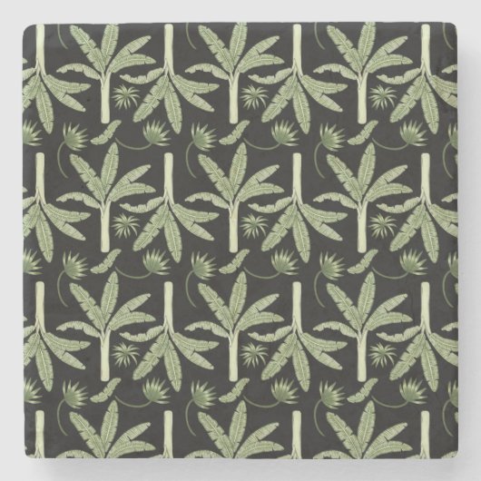 Tropical palm trees seamless pattern stenen onderzetter (Voorkant)