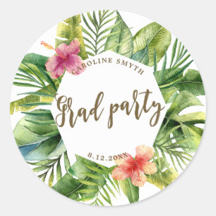tropical palm verlaat afstudeerfeest sticker