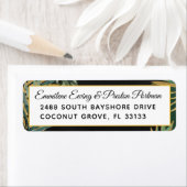 Tropical Palm Wedding Retour Adres Label (Insitu)