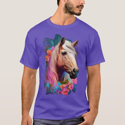 Tropical Palomino Horse Tshirt (Devant)