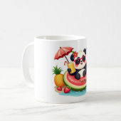 Tropical Panda 🐼 Kiwi Float Summer Mug (Devant gauche)