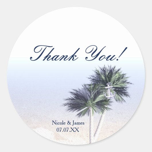 Tropical Paradise Beach & Palm Trees Stickers (Voorkant)
