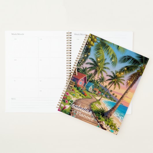 Tropical Paradise Coastal Seaside Cottage Ocean  Planner (Display)
