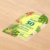 Tropical Paradise Jaarlijkse Verjaardag Kaart Acryl Uitnodigingen (Laagn)